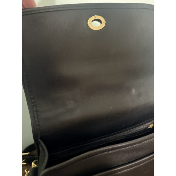 Vintage Coach Black Leather Court Bag Satchel Crossbody 9870 - Picture 14 of 16